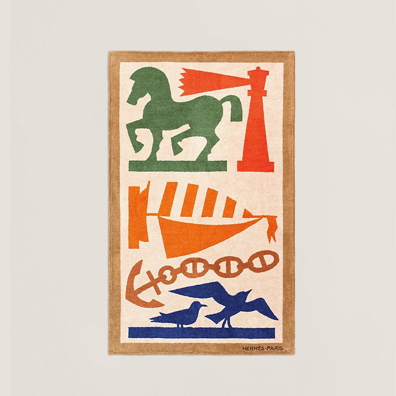 Picto de Plage beach towel - Black | Hermès USA